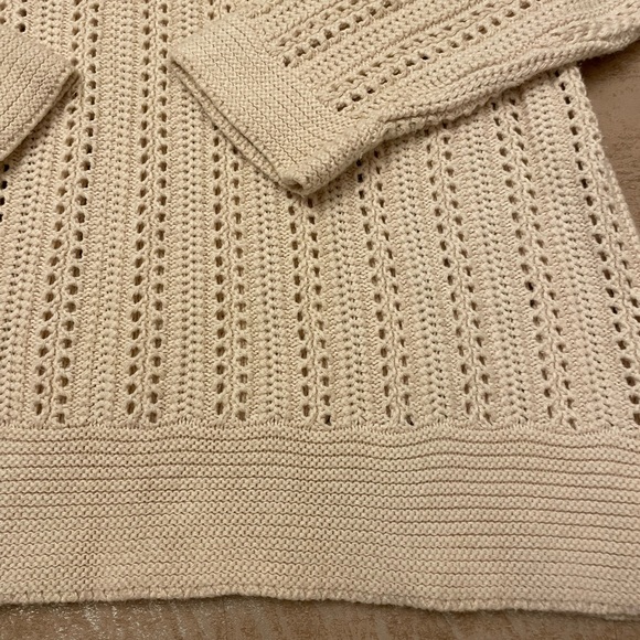 Bamboo Trader knitted beige sweater/ hooded size medium - Picture 2 of 10